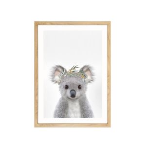 Baby Koala Eucalyptus Crown | Art Print by Arty Bub