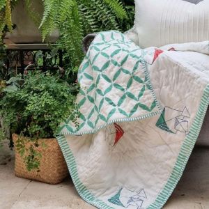 Baby Quilt | Pretty Kites | Reversible | GOTS Certified Organic Cotton