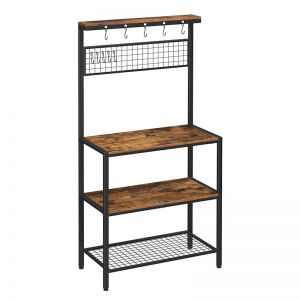 Baker's Rack with Storage Shelves | Rustic Brown