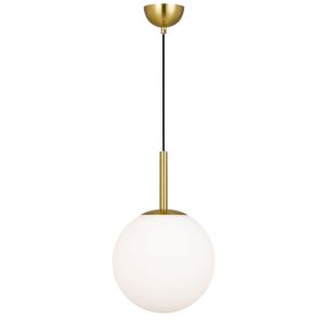Bally 10 Pendant | Antique Gold and Opal | Mid-Century Lighting
