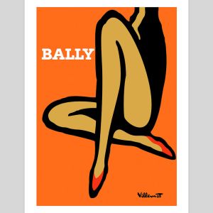 Bally Orange by Bernard Villemot | Unframed Art Print