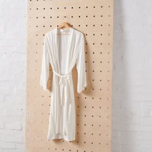 Bamboo Robe in Long Length | White