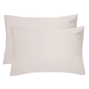 French Flax Linen Pillowcase Pair | Pebble