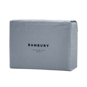 Bambury Temple Organic Sheet Set | Steel Blue