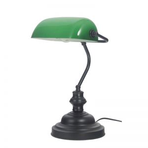 Banker's Table Lamp Black (Switched)