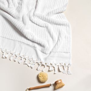 Bath Towel | White Stripes