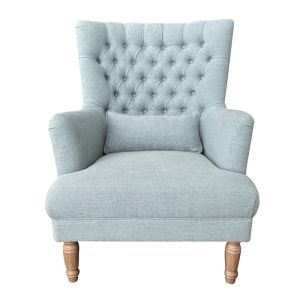 Bayside Button Tufted Winged Armchair | Pistachio | PREORDER