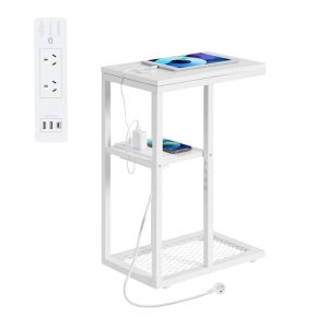 Bedside Table with Power | White