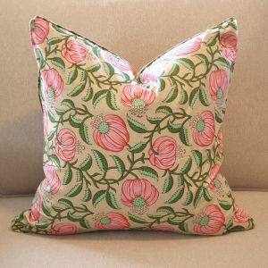 Beige Pomegranate Decorative Cushion with insert