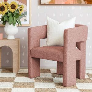 Bella Armchair | Weave Dusty Pink