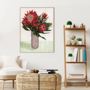 Belle King Protea & Flannel Flower Vase | Julie Lynch | Prints or Canvas by Artist Lane