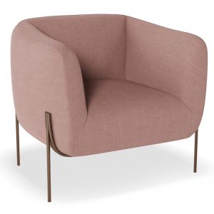 Belle Lounge Chair | Classic Pink | Brushed Matt Bronze Legs