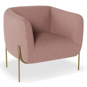 Belle Lounge Chair | Classic Pink | Brushed Matt Gold Legs