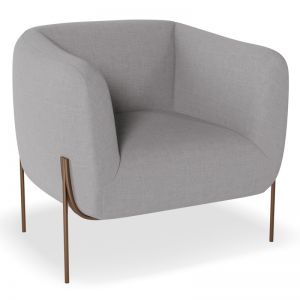 Belle Lounge Chair | Cloud Grey | Brushed Matt Bronze Legs