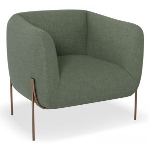 Belle Lounge Chair | Kelp Green | Brushed Matt Bronze Legs