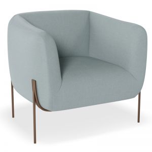 Belle Lounge Chair | Sky Blue | Brushed Matt Bronze Legs