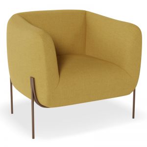 Belle Lounge Chair | Tuscan Yellow | Brushed Matt Bronze Legs