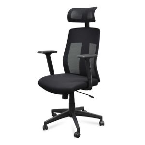 Benson Mesh Fabric Office Chair With Headrest | Black