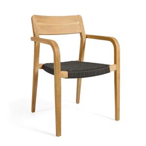 Better Dining Chair | Black Hand Woven Rope Seat | Acacia Wood Frame