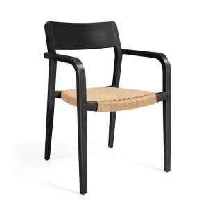 Better Dining Chair | Hand Woven Paper Rope Seat | Acacia Wood Frame with Matt Black Finish