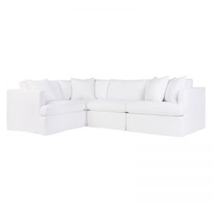 Birkshire Slipcover Modular Sofa | White Linen |  Option 2
