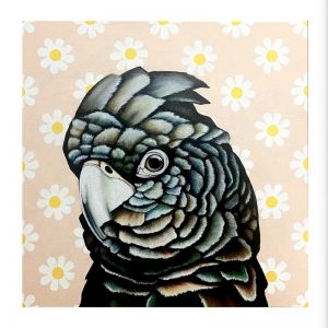 Black Cockatoo | Art Print by Kylie Cuthbertson 50x50cm