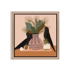 Black Cockatoos | Amanda Skye-Mulder | Mini Framed Canvas by Artist Lane