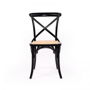 Black Cross Back Chair | Rattan Seat