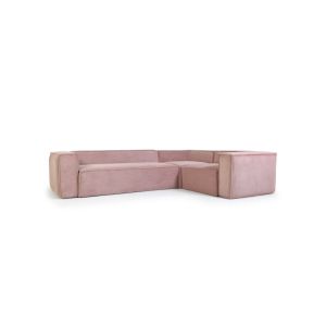 Blok 4 Seater Corner Sofa | 320 x 230cm | Pink Corduroy