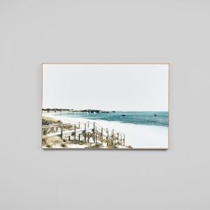 Blue Bay Steps | Framed Canvas Print