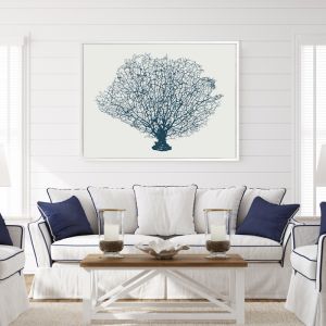 Blue Coral Fan | Framed Canvas Art