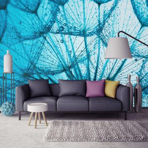 Blue Dandelions - Full Wall Mural