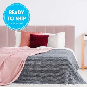 Blush Pink Velvet Panelled Upholstered Bedhead | Martini Furniture | FREE DELIVERY
