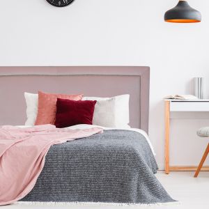 Blush Pink Velvet Studded Upholstered Bedhead | All Sizes | Custom Made by Martini Furniture