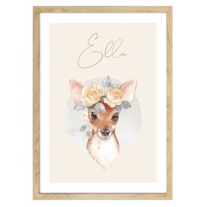 Boho Baby Deer | Personalised Art Print By Arty Bub