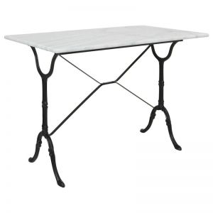 Bologna Rectangular Table w/ Cast Iron Base | White | Schots