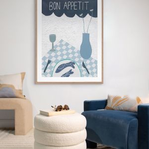 Bon Appétit Blue | Framed Art Print