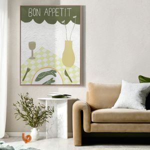 Bon Appétit Dark Green | Canvas Print