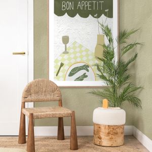 Bon Appétit Dark Green | Framed Art Print