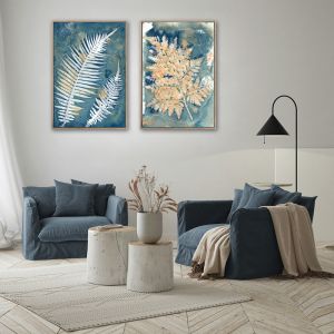 Botany Blue 1 | Set of 2 Art Prints | Unframed