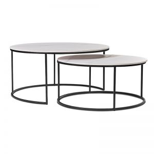 Brandi Nest Tables | Set of 2 | White/Black