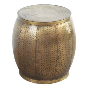 Brass Look Drum Side Table