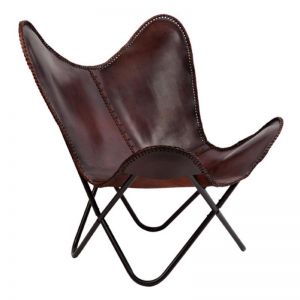 Brown Butterfly Chair | Real Leather