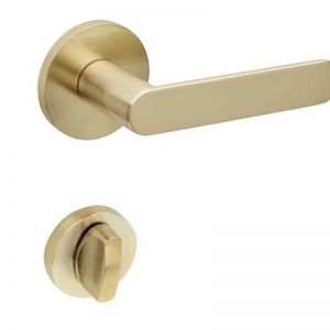 Brushed Brass Door Handle PRIVACY Snib (63mm rose) I Mucheln BERKLEY Series