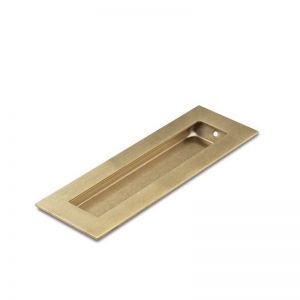 Brushed Brass FLUSH PULL Rectangle Handle  150mm