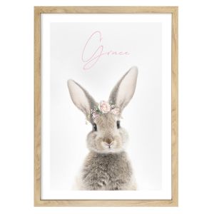 Bunny Rose Crown | Personalised Art Print by Arty Bub