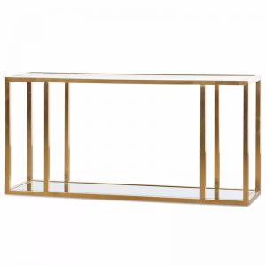 Burch Glass Console Table | Brushed Gold | 1.6m