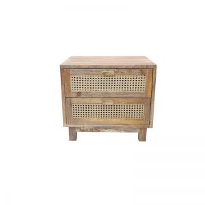 Byron 2 Drawer Bedside Table Rattan Side Table