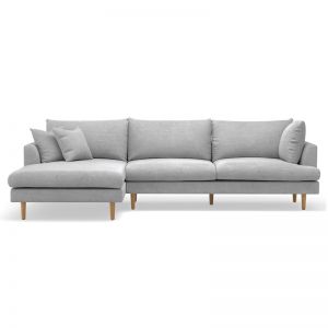 Byron 3.5 Seater Fabric Sofa | Left Chaise | Dove Grey
