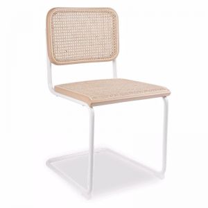 Calibre Chair | White with Natural Cane Seat